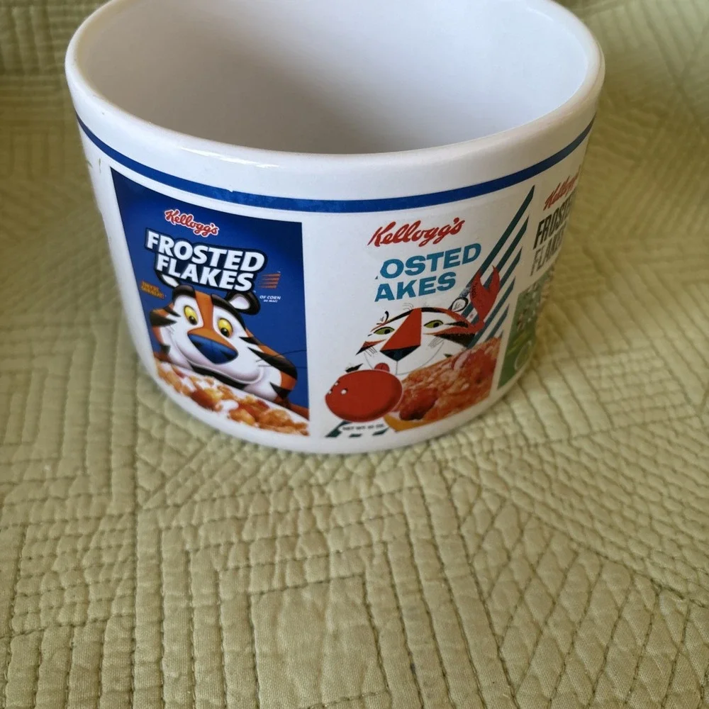 Kellogg's Frosted Flakes Tony the Tiger Oversized Ceramic Mug Cereal Box Design